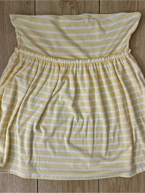 Women’s Yellow & White Striped Strapless Tube Top